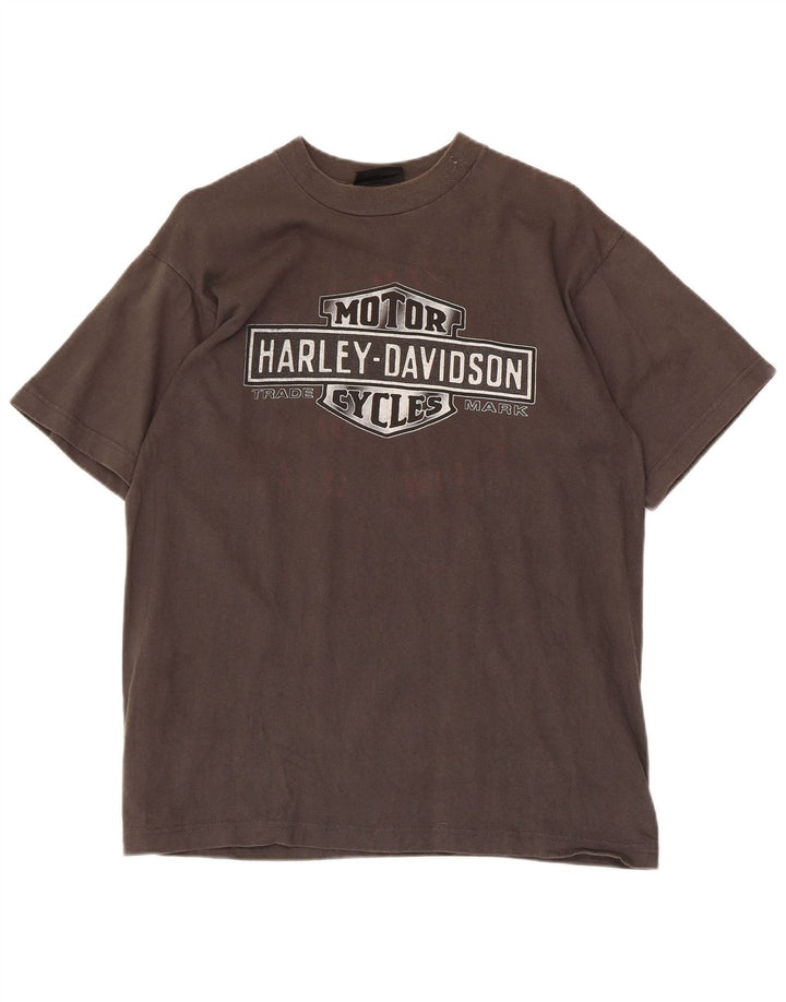 Tricou grafic Harley Davidson pentru bărbați Top din bumbac gri mediu