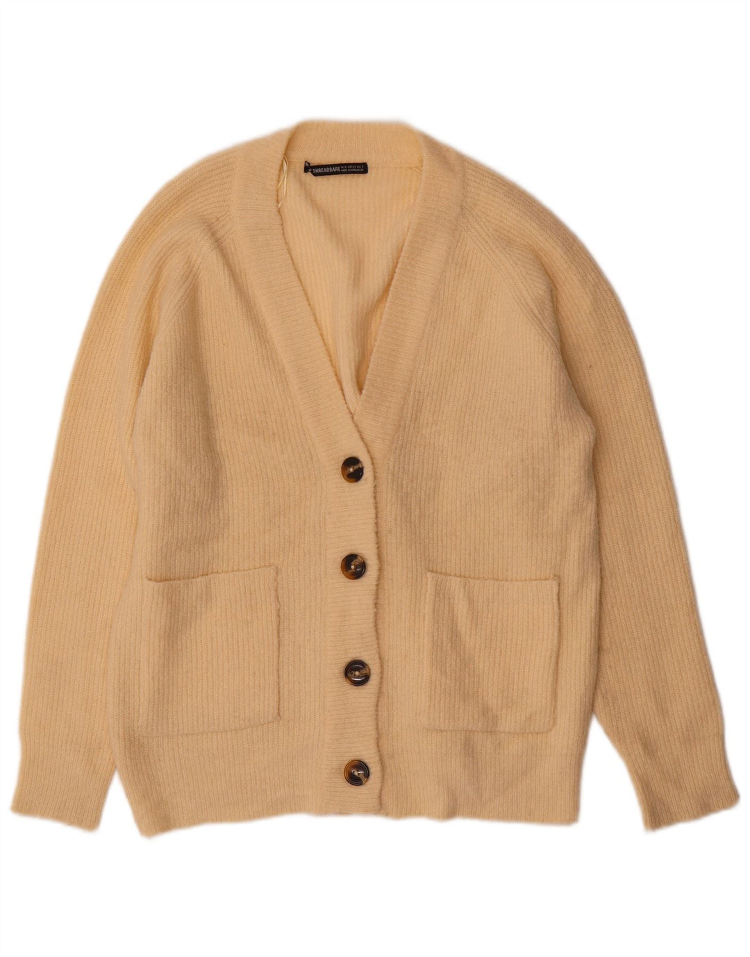 Pulover cardigan supradimensionat pentru femei Threadbare UK 6 XS Bej Acrilic