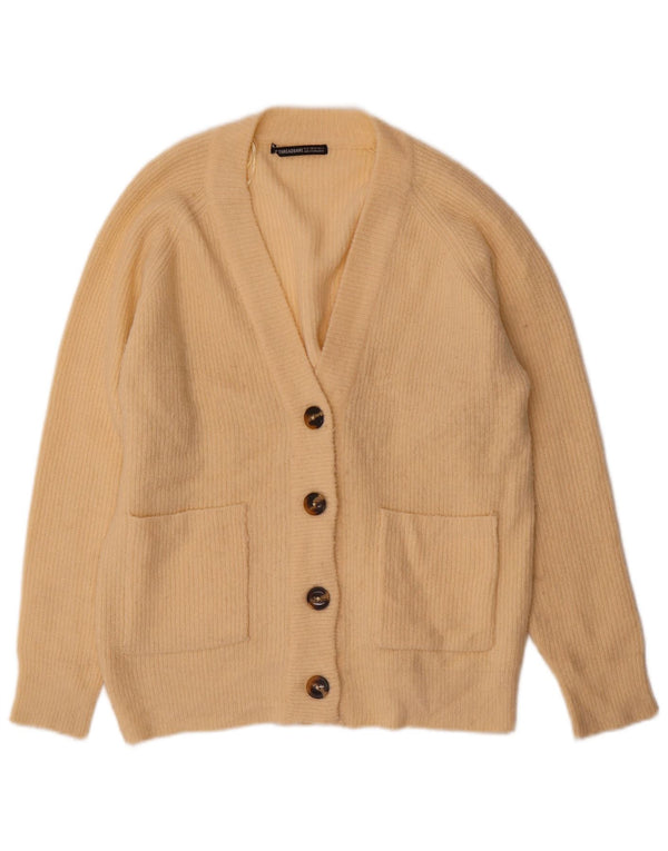 Pulover cardigan supradimensionat pentru femei Threadbare UK 6 XS Bej Acrilic