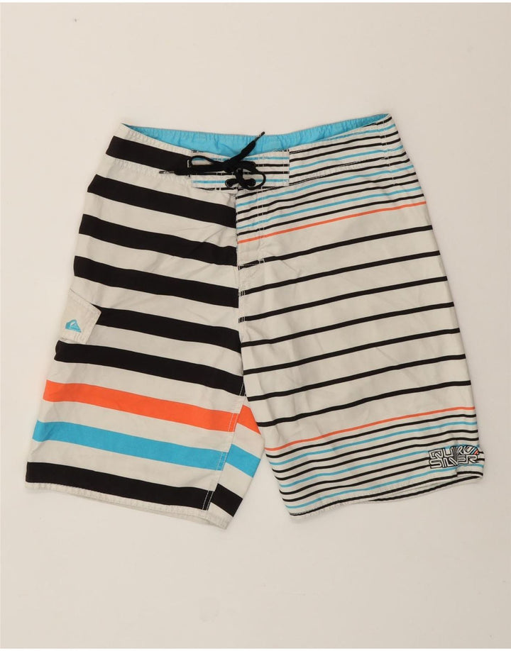 Pantaloni scurți de înot QUIKSILVER pentru bărbați cu dungi albe medii