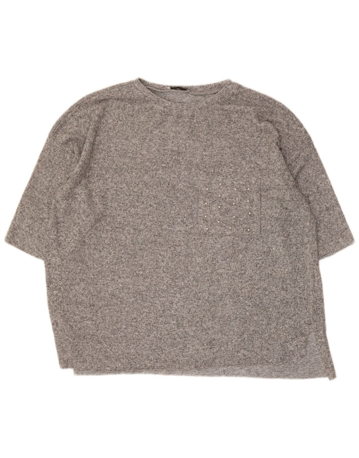 Tricou supradimensionat pentru femei Zara UK 10 Small Grey Flecked