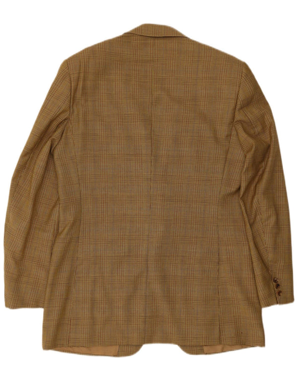 Blazer Gieves & Hawkes pentru bărbați, cu 2 nasturi, UK 42 XL, lână maro cu picioare de găină