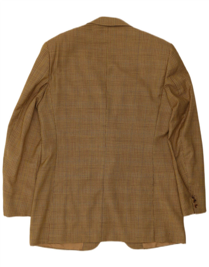 Blazer Gieves & Hawkes pentru bărbați, cu 2 nasturi, UK 42 XL, lână maro cu picioare de găină