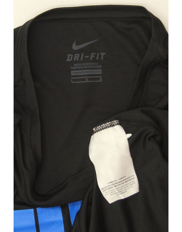 Tricou grafic NIKE Dri Fit pentru femei Top UK 14 Poliester negru mare