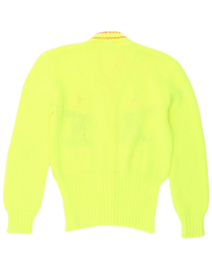 Pulover Cardigan Vintage pentru Damă UK 14 Medium Verde Floral