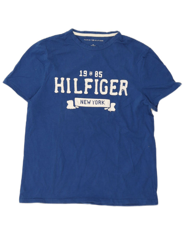 Tricou grafic supradimensionat pentru femei Tommy Hilfiger Top UK 10 Small Blue