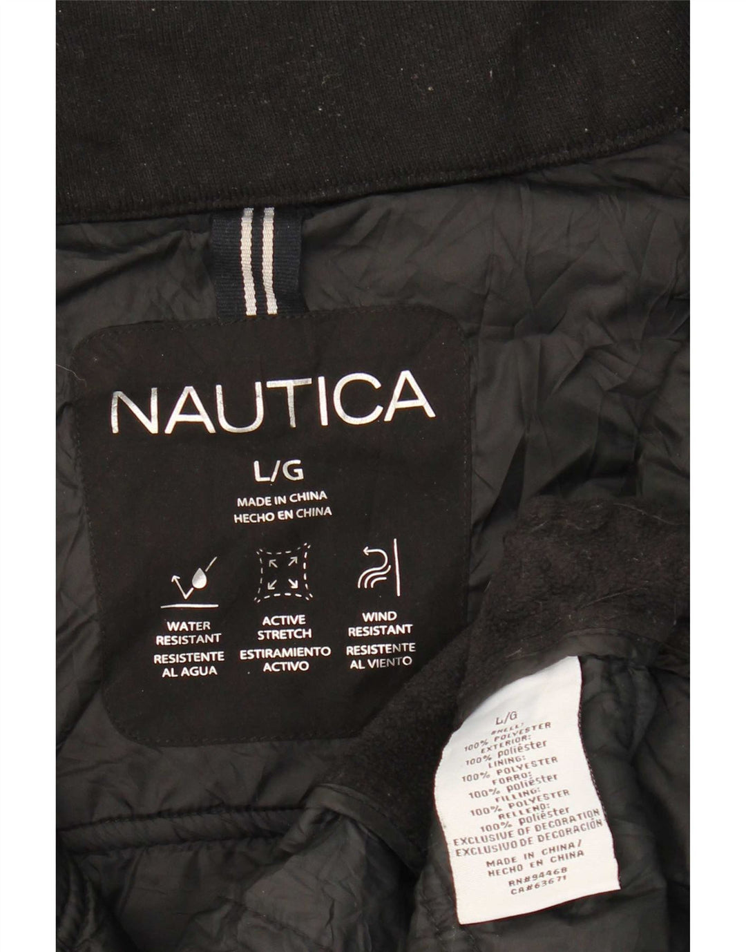 Jachetă căptușită pentru bărbați Nautica UK 40 Poliester negru mare