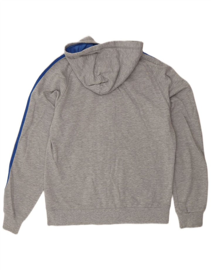 Pulover Adidas pentru bărbați, cu fermoar, bumbac, gri mediu