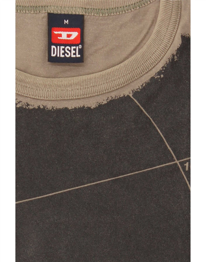Tricou grafic pentru bărbați Diesel Top Mediu Kaki Bumbac color bloc