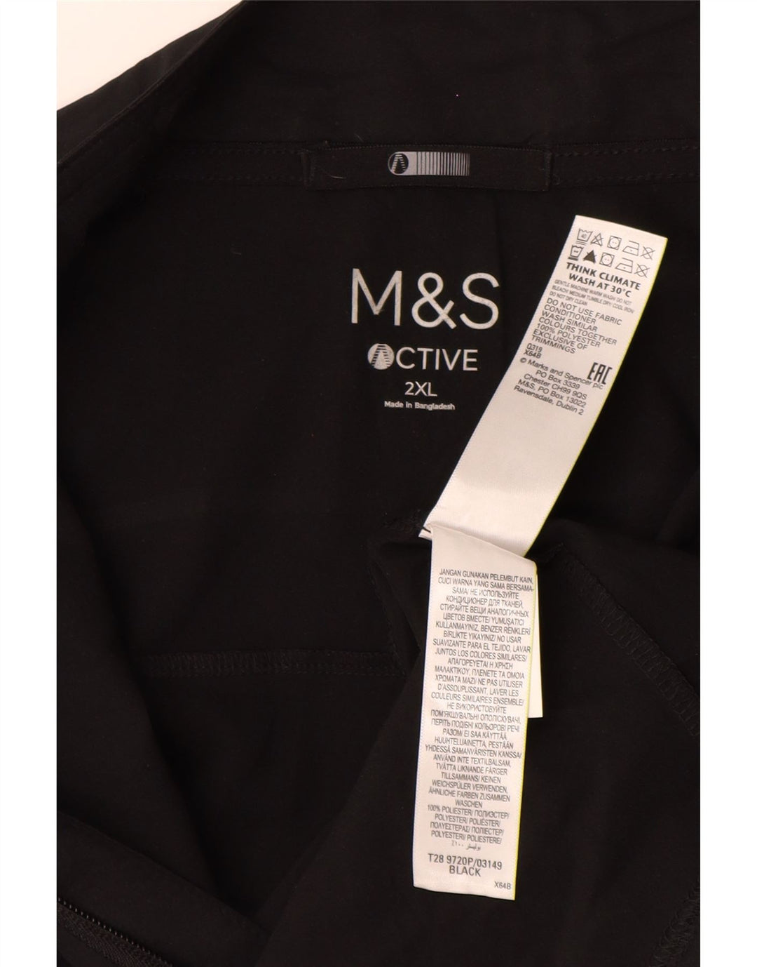 MARKS & SPENCER Jachetă de trening pentru bărbați, 2XL, poliester cu check negru