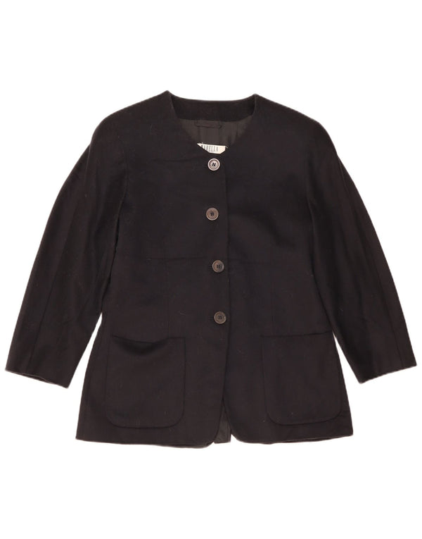 Jachetă Blazer pentru femei Marella cu 4 nasturi UK 16 Lână mare, albastru bleumarin
