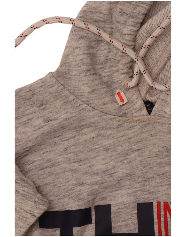 TOMMY HILFIGER Womens Longline Oversized Graphic Vest Top UK 10 Small Grey