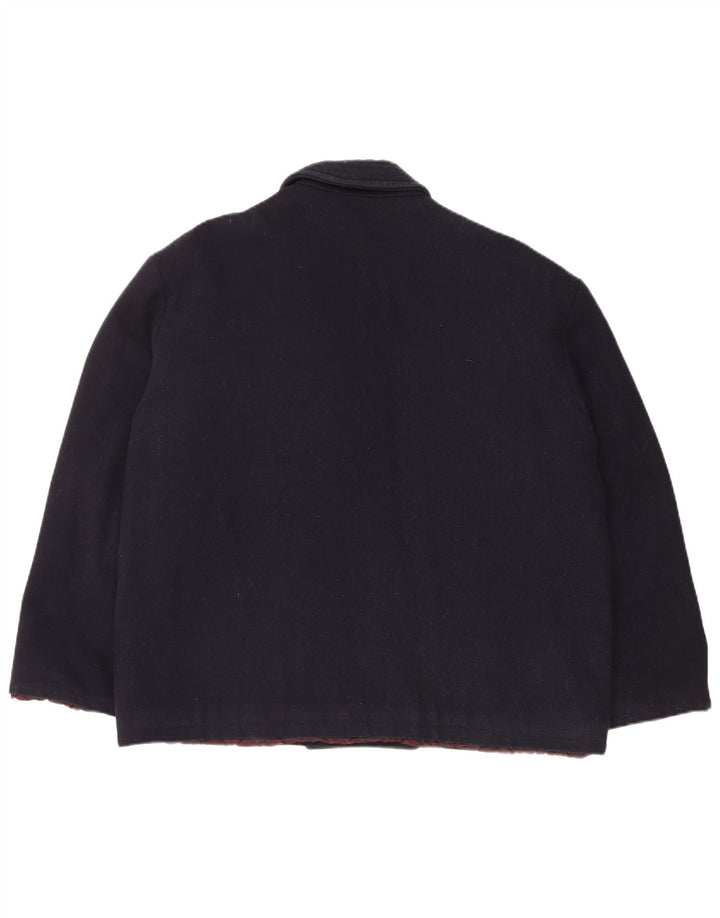 Jachetă Bomber Vintage pentru femei la dublu piept UK 18 XL bleumarin