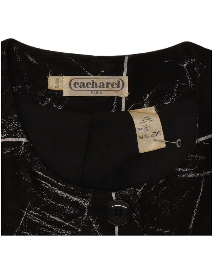 Jachetă Blazer pentru femei Cacharel, cu model abstract, UK 8, mic, negru