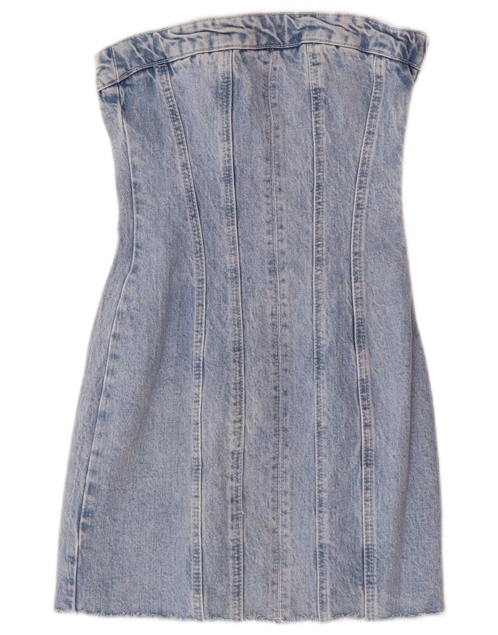 Rochie de denim fără bretele pentru femei Zara UK 8 mic, albastru, bumbac