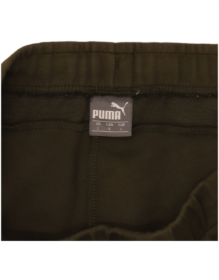 Pantaloni de trening Puma pentru bărbați, largi, kaki, color block