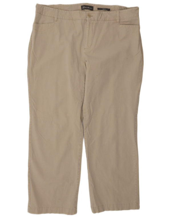 EDDIE BAUER Pantaloni casual pentru femei cu croiala curbată US 22 3XL W44 L30 Bej