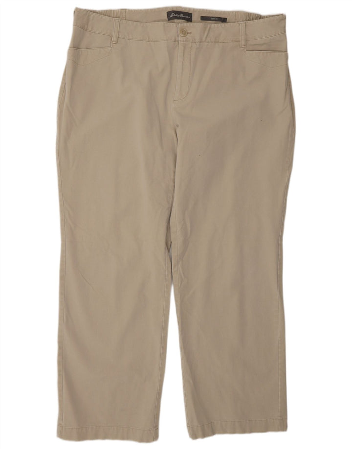 EDDIE BAUER Pantaloni casual pentru femei cu croiala curbată US 22 3XL W44 L30 Bej