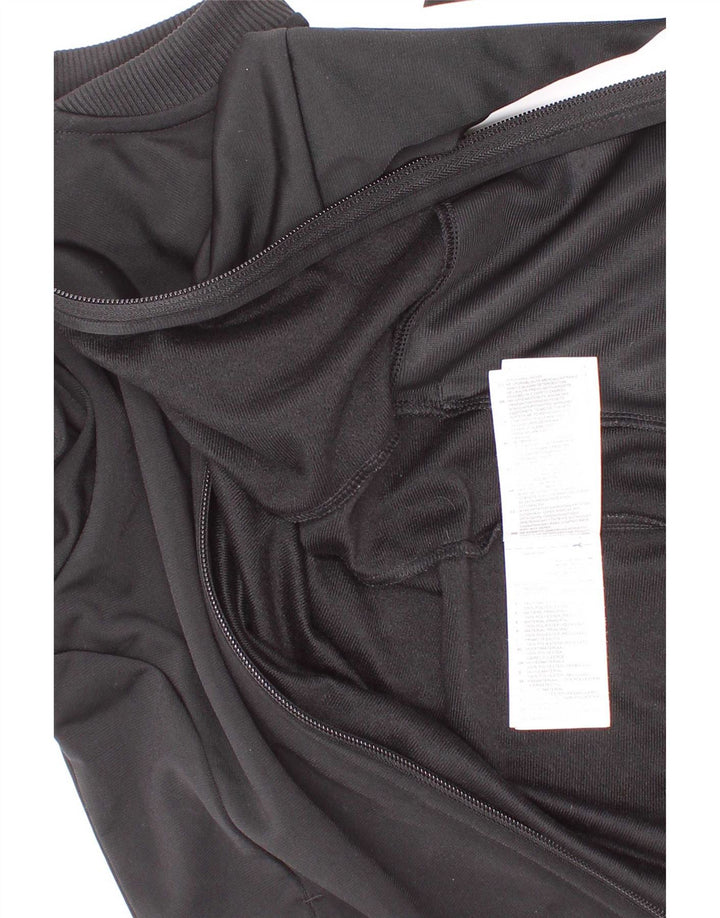 Jachetă de trening pentru fete Adidas 7-8 ani poliester negru cu dungi