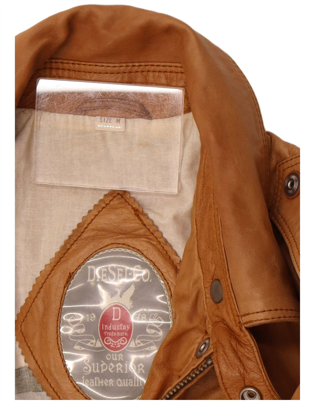 Jachetă din piele pentru bărbați Diesel UK 38 Medium Beige Piele