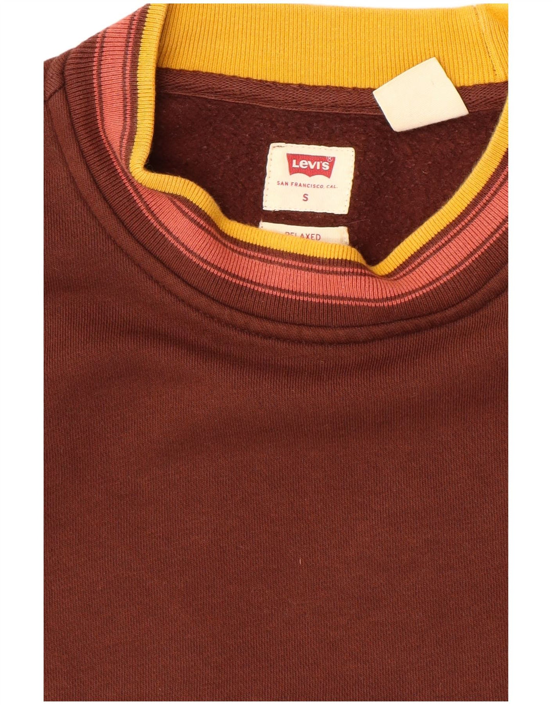 Hanorac relaxat pentru bărbați Levi's Pulover mic maro din bumbac color bloc