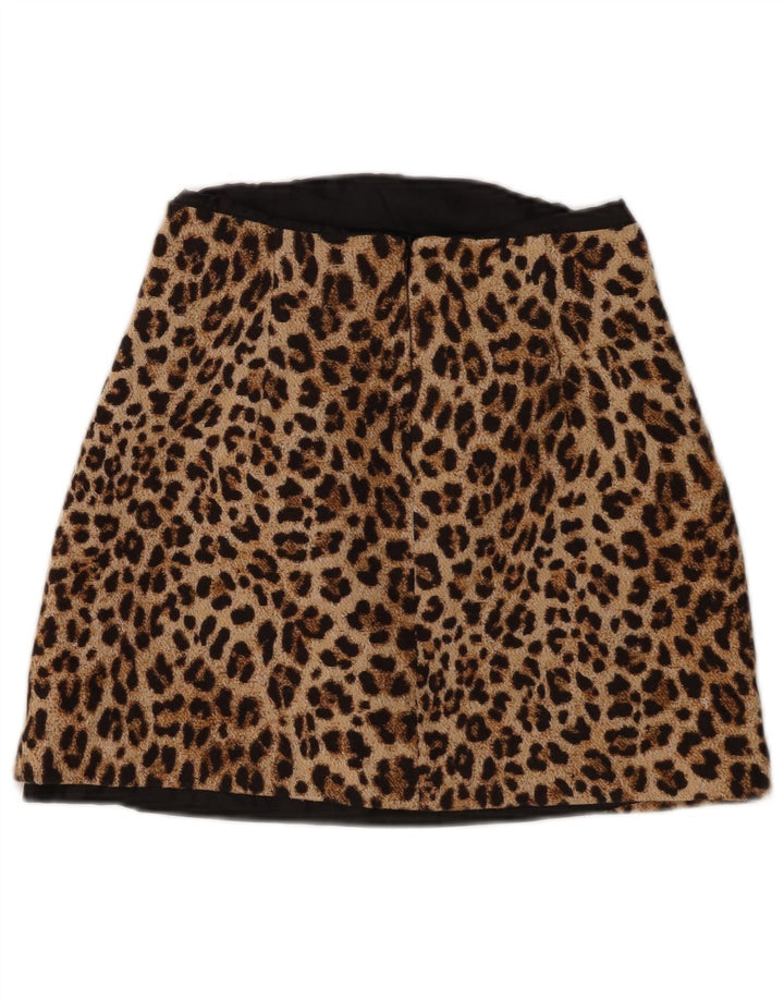 Fusta Mini Zara Femei Mică W26 Maro Animal Print
