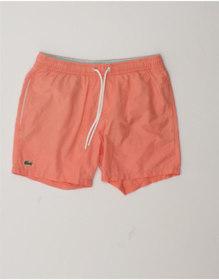 Pantaloni scurți de înot Lacoste pentru bărbați, bumbac portocaliu mic