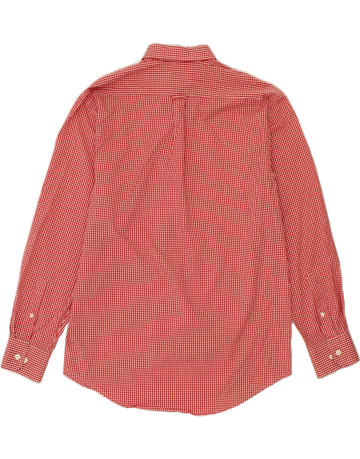IZOD Mens Stretch Shirt Large Red Gingham Cotton Vintage Izod and Second-Hand Izod from Messina Hembry 