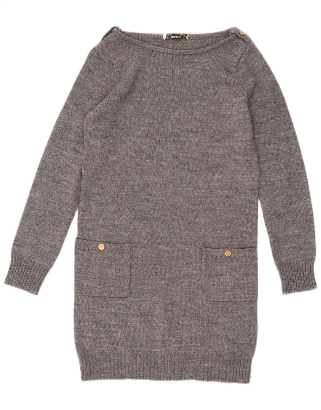Oasis Rochie Jumper pentru Femei UK 10 Lână mică, gri cu pete