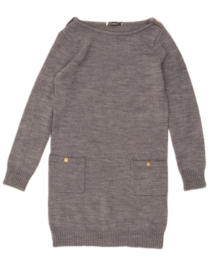 Oasis Rochie Jumper pentru Femei UK 10 Lână mică, gri cu pete