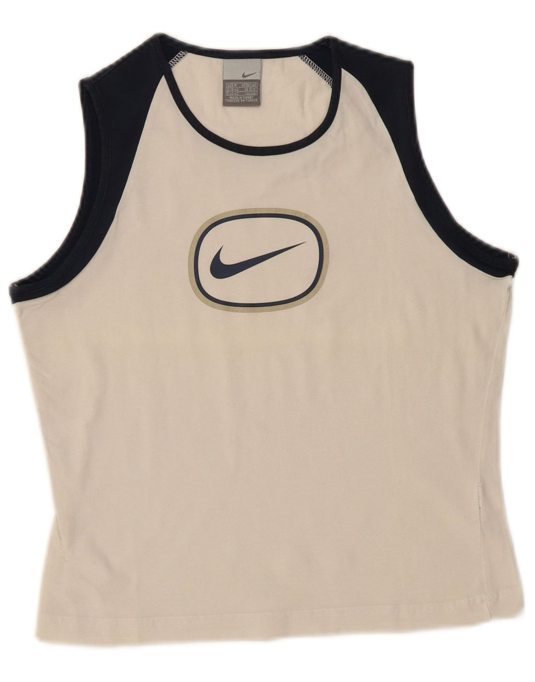 Top cu vestă crop grafică Nike pentru femei UK 10/12 Medium White Colorblock