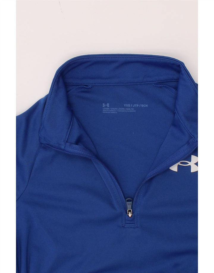 Trening Under Armour Boys Zip Neck Pullover Top 6-7 ani XS Albastru