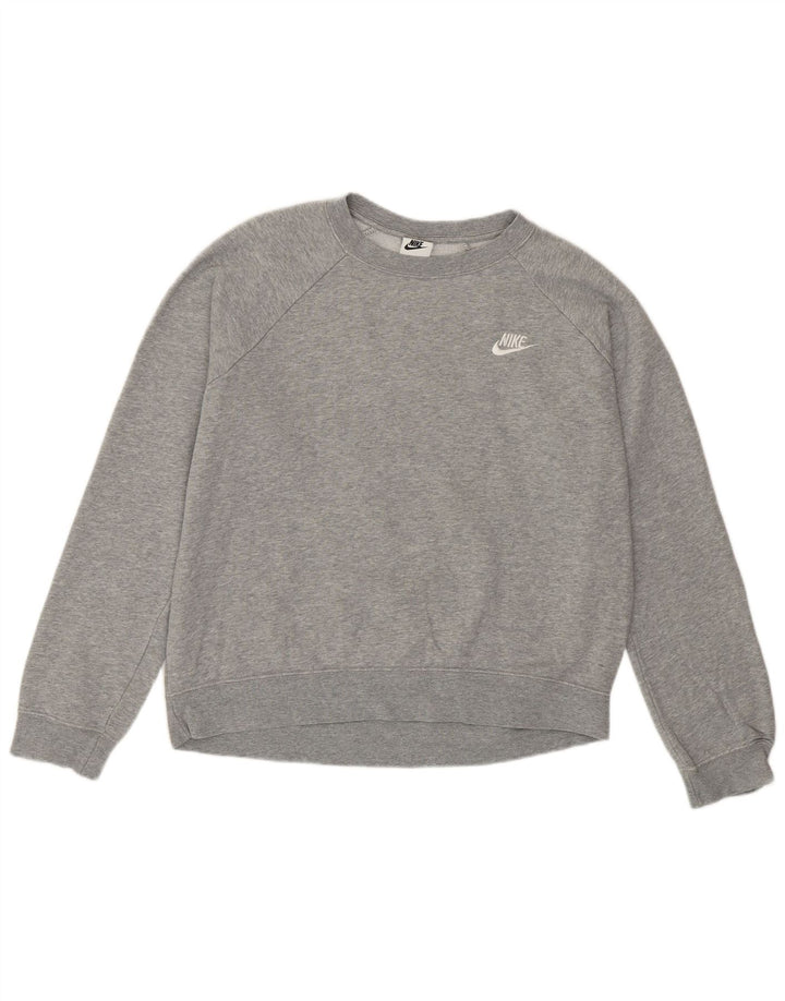 Pulover Nike pentru femei, cu tăiere lentă, UK 12, bumbac gri mediu