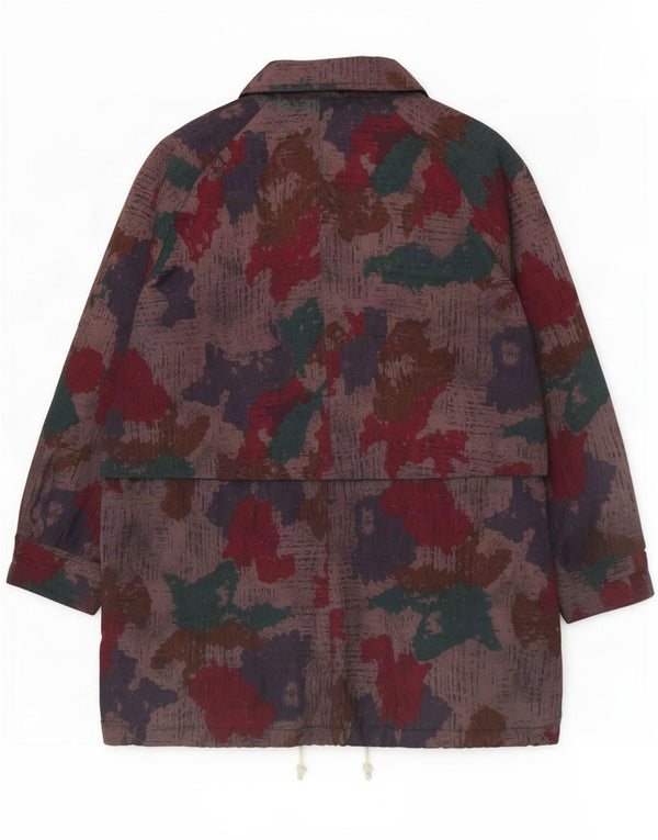 Vintage Womens Abstract Pattern Windbreaker Jacket UK 24 4XL Multicolor