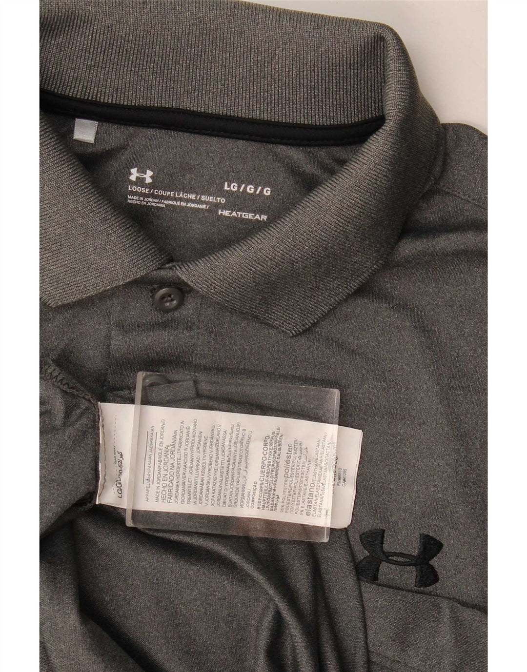 Tricou polo Under Armour Heat Gear pentru bărbați, mare, gri, poliester