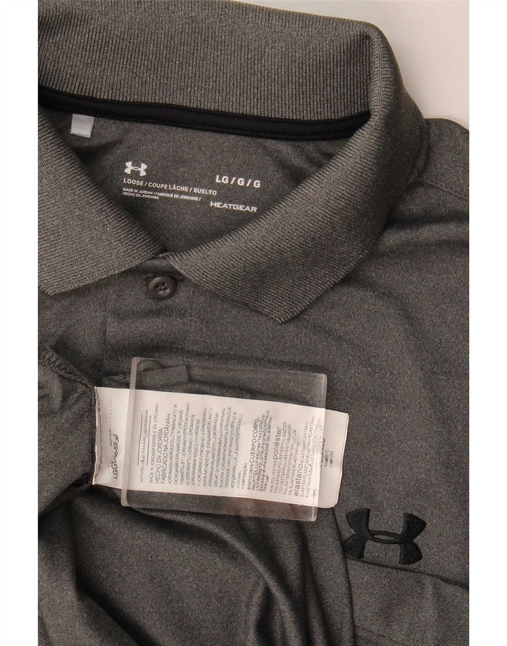 Tricou polo Under Armour Heat Gear pentru bărbați, mare, gri, poliester