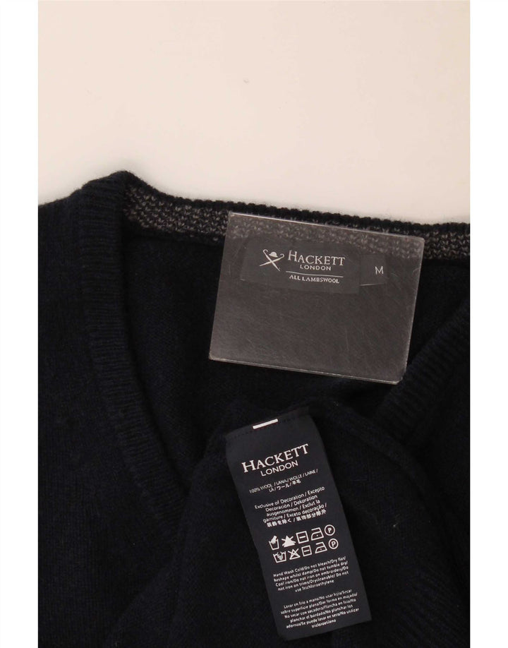Pulover Hackett pentru bărbați, cu decolteu în V, lână de miel, albastru, mediu