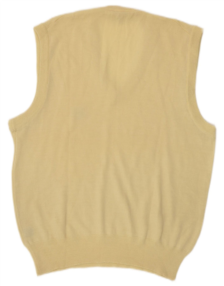 Fila Mens Vest Tank Top IT 48 Lână virgină galbenă medie