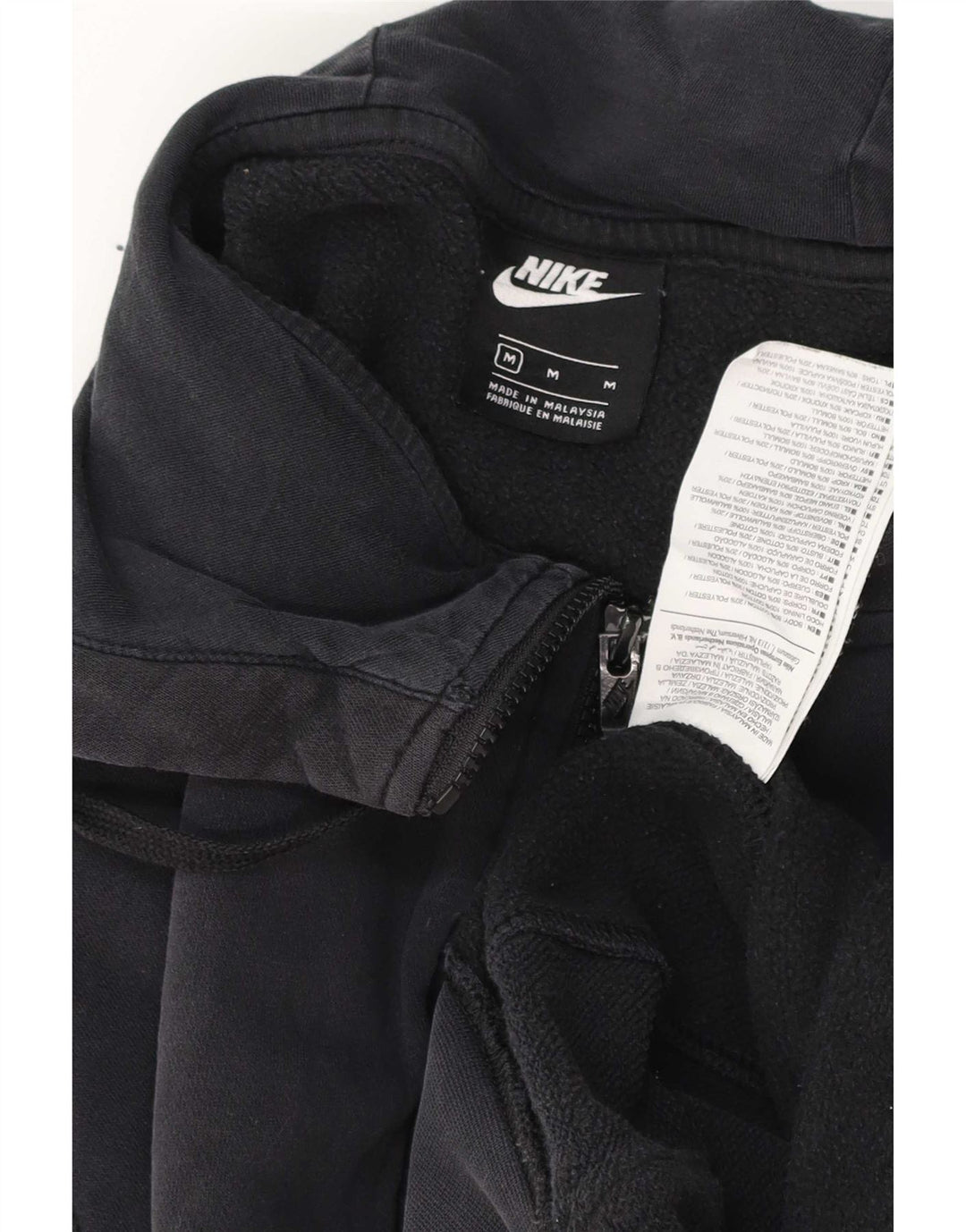 Pulover Nike pentru bărbați, cu fermoar, bumbac mediu negru