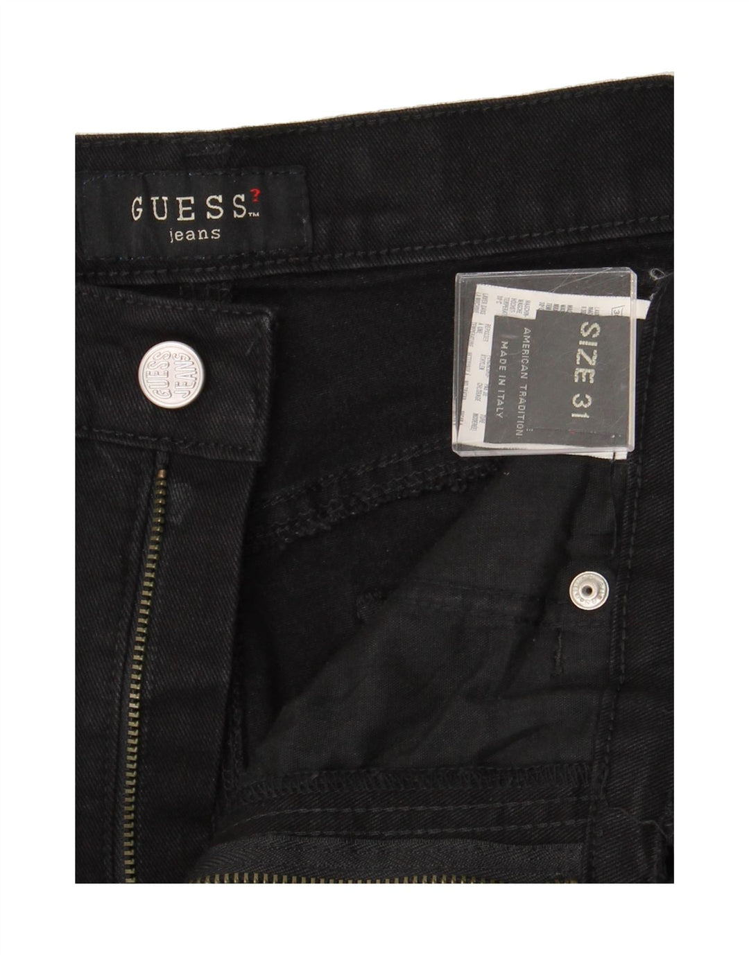 GUESS Mens Straight Jeans W31 L29 Black Cotton Vintage Guess and Second-Hand Guess from Messina Hembry 