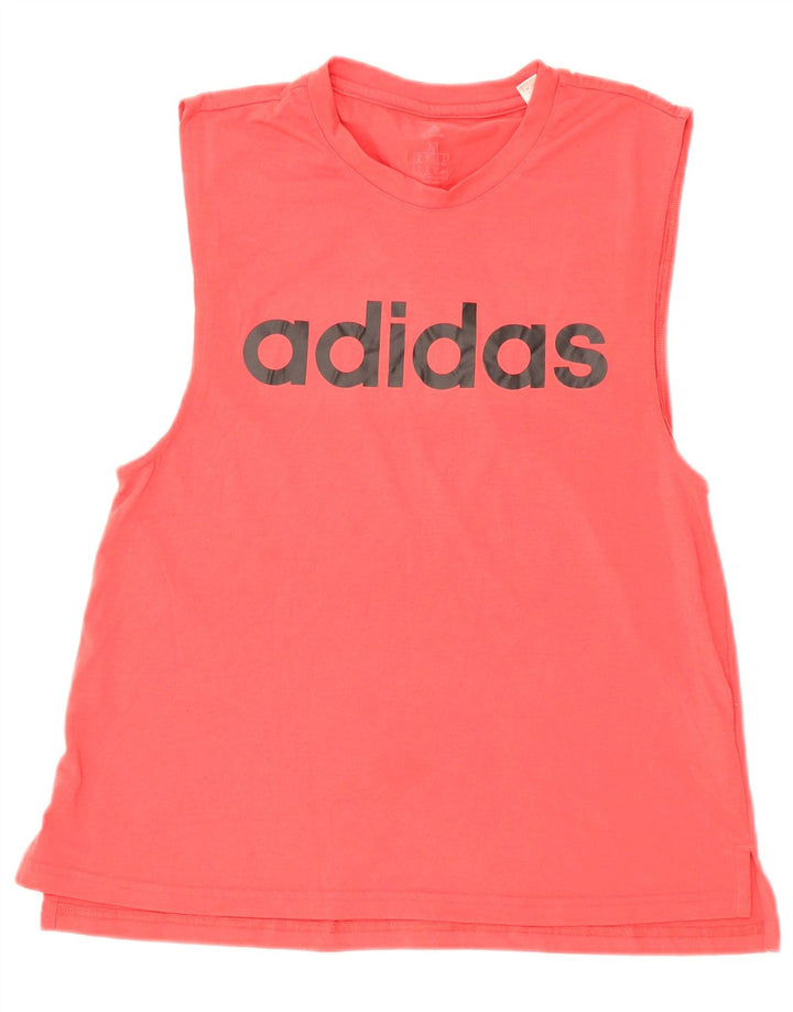 Vesta grafică pentru femei Adidas UK 12 Poliester roz mediu