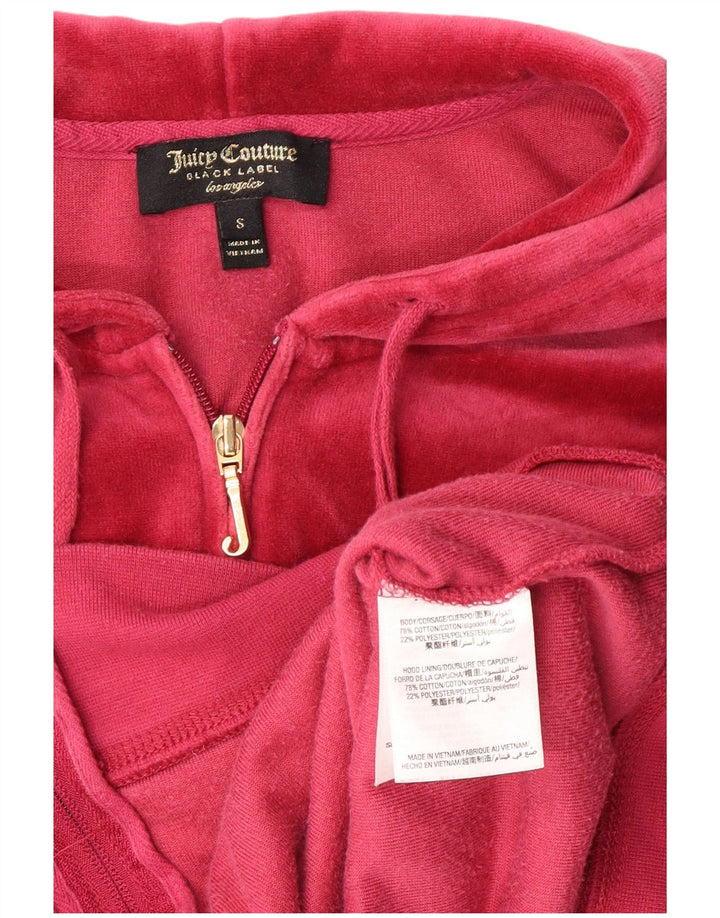 JUICY COUTURE Pulover pentru damă, din velur, cu fermoar, cu glugă, UK 10, bumbac roz mic