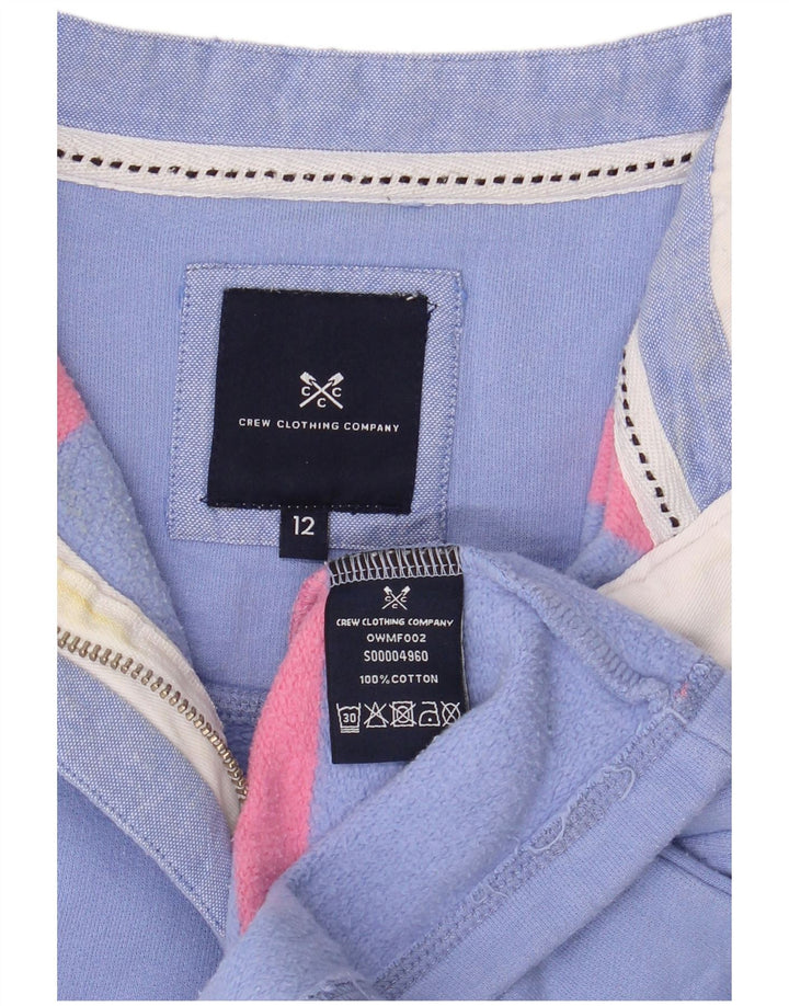 Crew Clothing Hanorac pentru femei cu fermoar și gât Pulover UK 12 Medium Blue Dunge