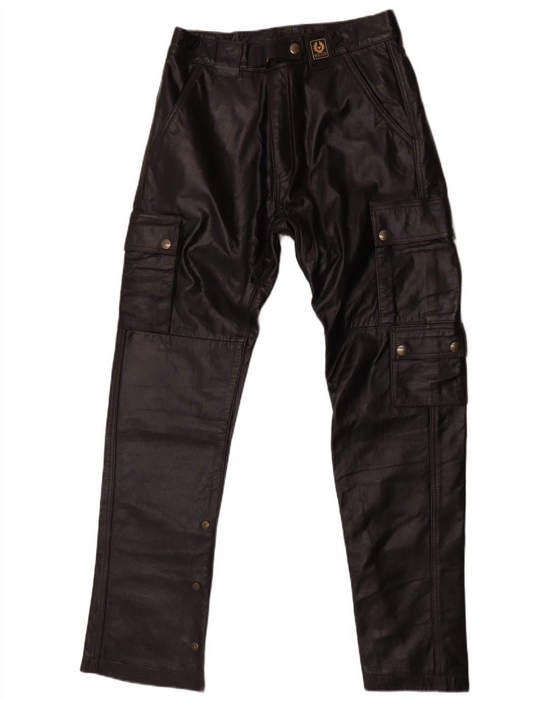 Pantaloni cargo din piele pentru bărbați Belstaff Mici W30 L29 Biker din piele neagră