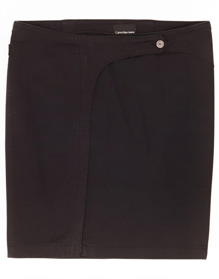 Fustă mini Wrap Calvin Klein pentru femei Medium W30 Bumbac negru