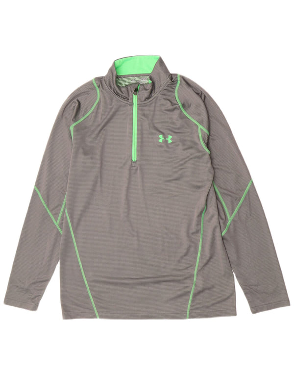 Under Armour pentru bărbați, cu fermoar, cu gât, cu mânecă lungă, mare, gri, poliester, sport