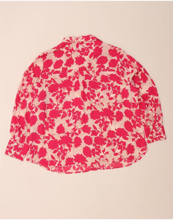 Bluză cămașă supradimensionată pentru femei Marks & Spencer UK 18 XL roz floral