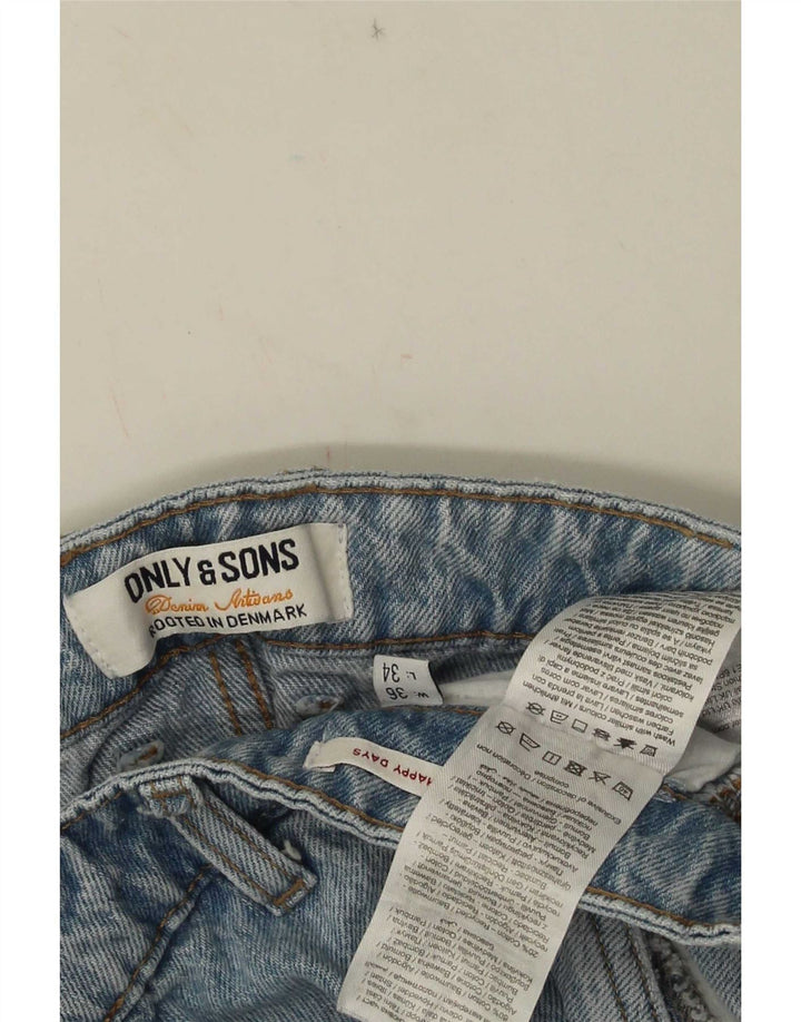 Blugi drepti cargo pentru bărbați Only & Sons W36 L34 Bumbac albastru