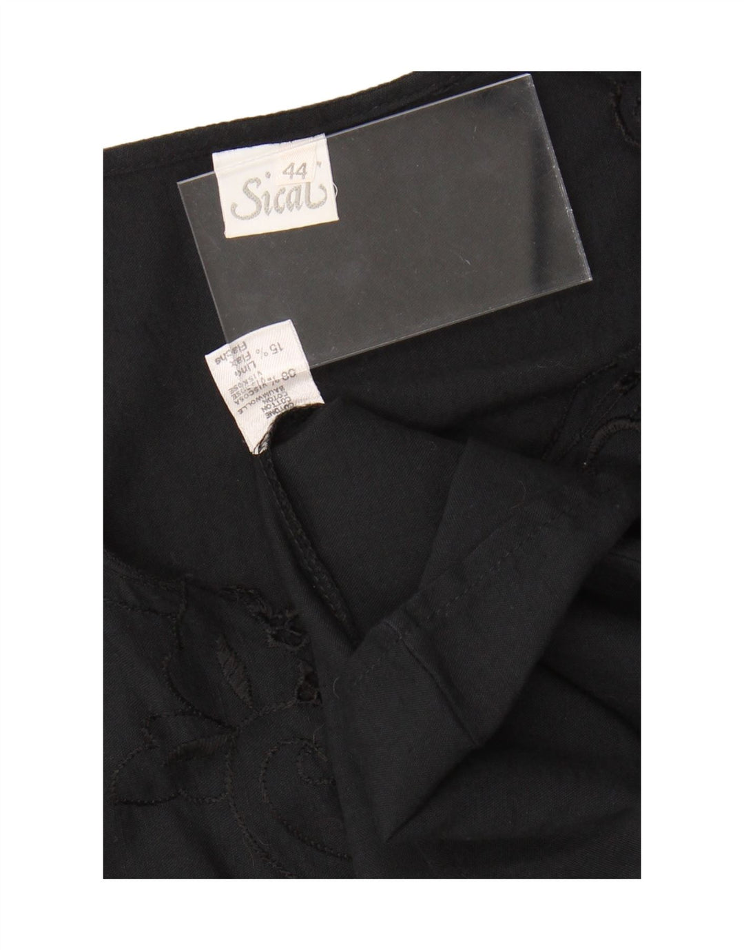 VINTAGE Bluză Femei Top IT 44 Medium Negru Floral Bumbac