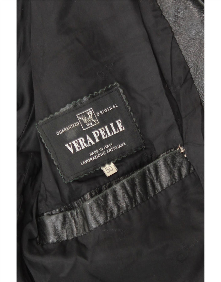 Jachetă de piele vintage pentru bărbați IT 50 mare, gri din piele
